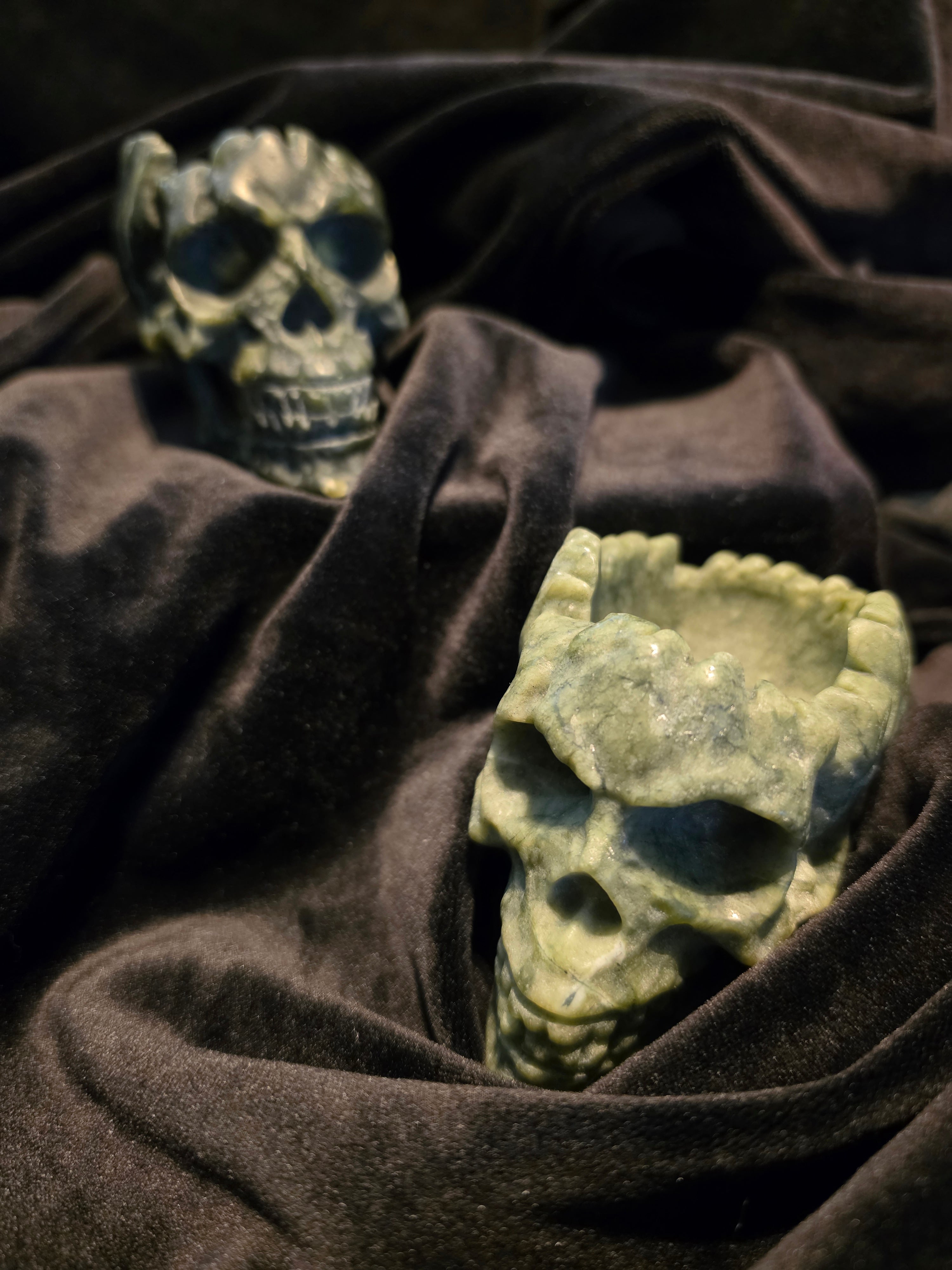 Nephrite Jade Skull Bowl